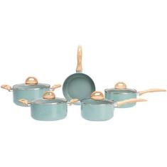 Jogo de Panelas Botanika Ceramic Life 5 Peças Com Indução Verde Brinox