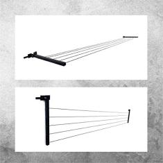 Varal De Parede Articulado Retratil Aluminio Reforçado 60 Kg