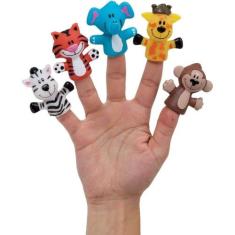 Fantoche De Dedos Teatrinho Safari Brinquedo Para Bebes Buba