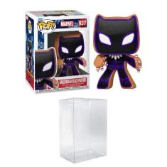 Funko Pop! Marvel: Pantera Negra de Gengibre com Protetor Pop EcoTek