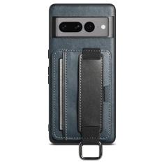 HAO RIYLN Capa com compartimento para cartão para Google Pixel 8 Pro/Pixel 8 A/Pixel 8, capa de celular de couro com absorção de choque com compartimentos para cartões, alça elástica para pulso, capa