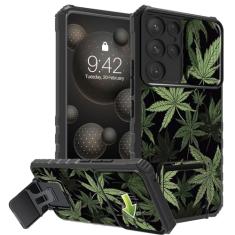 DHYYDSQZ Capa para celular Samsung Galaxy S24 Ultra 5G com capa de câmera deslizante e suporte de suporte capa protetora resistente à prova de choque de camada dupla para Samsung S24 Ultra 6,8