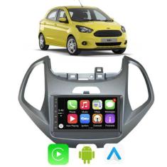 Kit Multimidia Android Ford Ka 2015-2017 7 Pol Carplay GPS Youtube - E