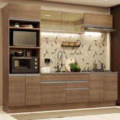 Cozinha Completa Madesa Glamy 270010 com Armário e Balcão (Sem Tampo e