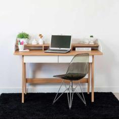 Escrivaninha Escritório 139cm com 2 Gavetas e Passa Fios - Artesano E,