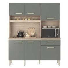 Cozinha Compacta Alamo 6 Portas e 1 Gaveta Avena/Menta - Demóbile, Ave