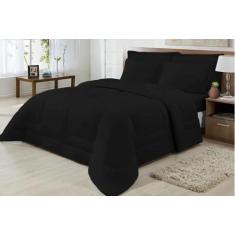 Edredom Casal + Jogo De Lençol Malha 100% Algodão Liso - Enxovais Anna