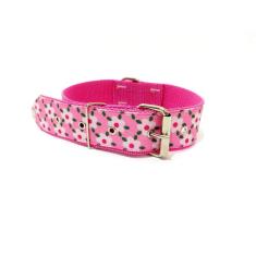 Coleira cachorro nylon rosa nº. 6  40 cm a 54 cm 
