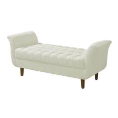 Recamier  Decorativa  Grécia Pé em Madeira  2 Lugares Sala de Estar Re