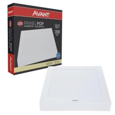 Plafon Led Quadrado 18w Painel Sobrepor Slim  Avant
