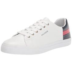 Tommy Hilfiger Laddin feminino, Branco/vermelho/Deep Baltic, 36