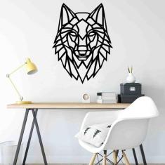 Quadro Decorativo Adorno Lobo II 3mm Vazado - Mdf - Decoarts, Preto