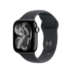 Apple Watch Series 11 GPS Caixa Preta Brilhante de Alumínio 42mm Pulseira Esportiva Preta M/G-Unissex