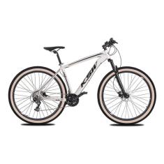 Bicicleta Aro 29 KSW XLT Câmbios Shimano 24v K7 Freios Hidráulicos Suspensão Trava Pneus Bege-Unissex