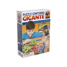 Brinquedo Quebra-Cabeça Puzzle Play Gigante Mapa do Brasil 45 Peças Gr