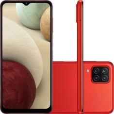 Smartphone Samsung Galaxy A12 64GB 4G Wi-Fi Tela 6.5'' Dual Chip 4GB RAM Câmera Quádrupla + Selfie 8MP - Vermelho