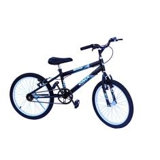 Bicicleta aro 20 conv preto onix adesivo azul