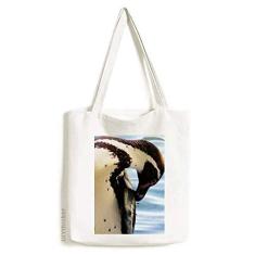 Bolsa de lona com imagem de pinguim da Antártica do oceano, bolsa de compras casual