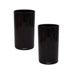 Kit 2 Copos Long Drink 280ml Preto - Policarbonato Texturizado