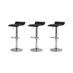 Kit 3 Banquetas Tóquio Belo Horizonte Preta Base Giratória A