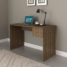Escrivaninha 117cm 2 Gavetas ME4165 Tecnomobili Nogal