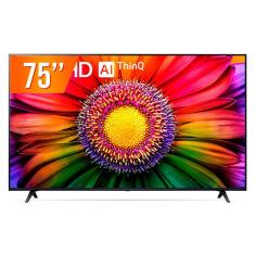 Smart TV LED 75&quot; Ultra HD 4K LG 75UR871C0SA ThinQ AI 3 HDMI 2 USB Wi-Fi Bluetooth HDR10
