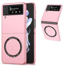 Capa magnética de carregamento sem fio para Galaxy Z Flip 3 4 5 Capa anti impressão digital à prova de choque, carga sem fio rosa, para Galaxy Z Flip 3