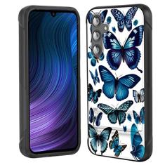 EFGWSDER Capa protetora para Galaxy A54 5G com suporte, camada dupla híbrida de policarbonato rígido e silicone macio resistente à prova de choque para Samsung Galaxy A54 5G 6,4 polegadas, borboletas