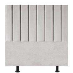 Cabeceira Estofada Cama Box Solteiro 90 Cm Marina Linho cinza Claro