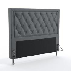 Cabeceira Estofada Centaurus 160 Para Cama Queen Sued Cinza Aradecor