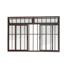 Janela Plus 4 Folhas com Bandeira e Grade Vidro Liso 100cm X 120cm Bri