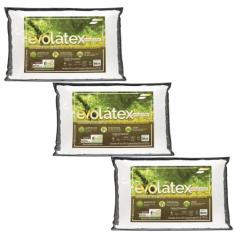 Kit de 3 Travesseiros Evolátex Macio e Sustentável - Fibrasca