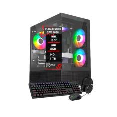 Computador PC Gamer I5 3 GTX 1650 8GB RAM  HD 1TB SSD 120GB - Tech Fus