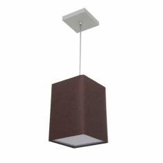Lustre Pendente Quadrado Vivare Md-4007 Cúpula Em Tecido 25/1
