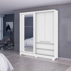 Guarda Roupa Solteiro Espelho 2 Portas 2 Gavetas Condor Atualle