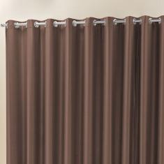 Cortina Madri 4,00M X 2,50M Tabaco Liso Tecido Semi Blackout Para Sala Quarto
