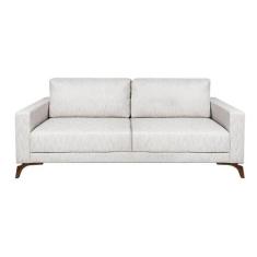 Sofá 3 Lugares Henry Veludo Bege 210 cm - Keva