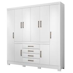 Guarda Roupa Casal 8 Portas Com Pés New Realce Branco 84020