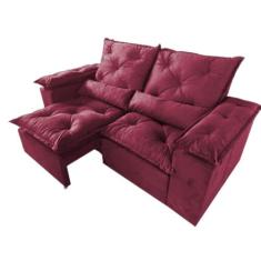 Sofá Tunísia 3 Lugares Retrátil e Reclinável 200cm Tecido Veludo Kasac