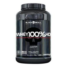 Whey 100% Hd Black Skull - Morango - Pote 900G