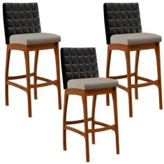 Kit 03 Banquetas Altas Cozinha Sala De Jantar Fixa Mila L02 material s