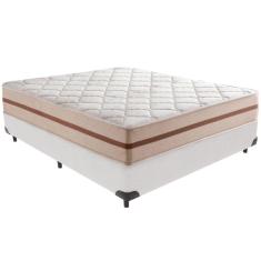 Cama Box Branco E Colchão Classic 22 Cm Molas Ensacadas Casal Anjos