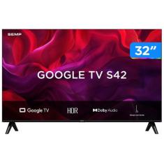 Smart TV Semp 32 Polegadas LED HD S42 WiFi Bluetooth Google TV 2 HDMI 