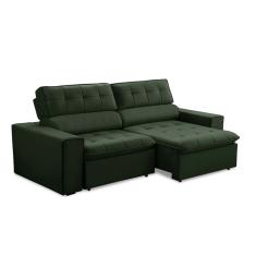 Sofá 2 Lugares Retrátil e Reclinável Atenas Veludo Verde