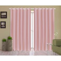 Cortina Corta Luz 2,00m X 2,40m 100% Blackout PVC Rosa Para Sala Ou Quarto Para Varão Simples