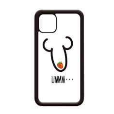 Capa UMMM desenho engraçado vermelho morango para iPhone 12 Pro Max para Apple Mini Mobile Case Shell
