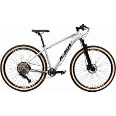 Bicicleta Aro 29 Ksw Xlt 12v Garfo com Trava K7 11/50 Freios Hidráulicos Kit 1x12 - Prata\Preto