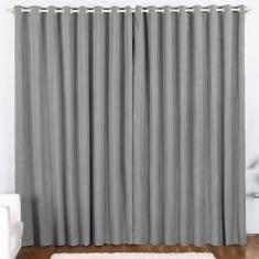Cortina 3 Mts Sala Quarto Oxford Trilho Suisso Baratissima Cinza