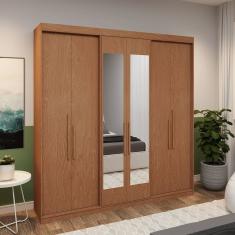 Guarda Roupa Casal 6 Portas Lugano com Espelho Carvalho