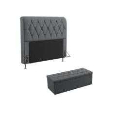 Kit Cabeceira Estofada Decorativa Para Cama Box Sirius 140 Para Cama d